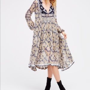 Free People Bold Blooms Embroidered Dress